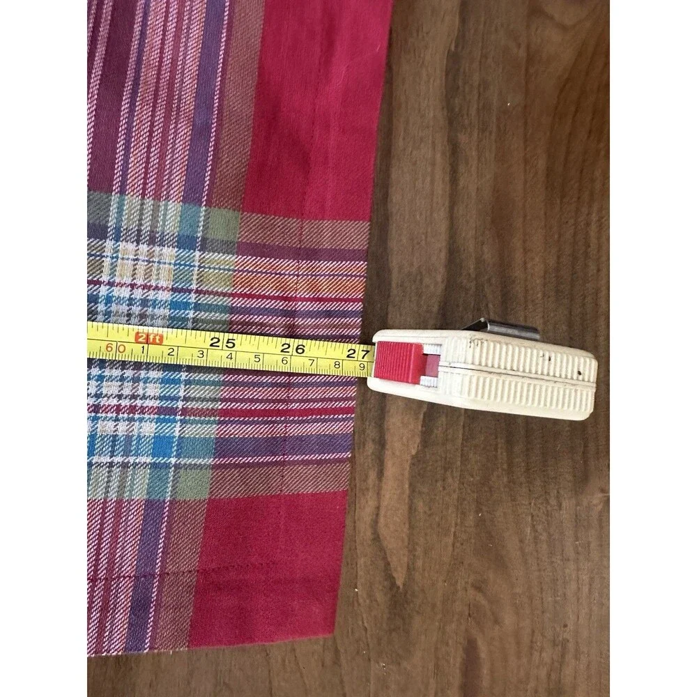 Pottery Barn Euro Plaid Pillow Cover Red Green Multi Color 26x26 100% Cotton
